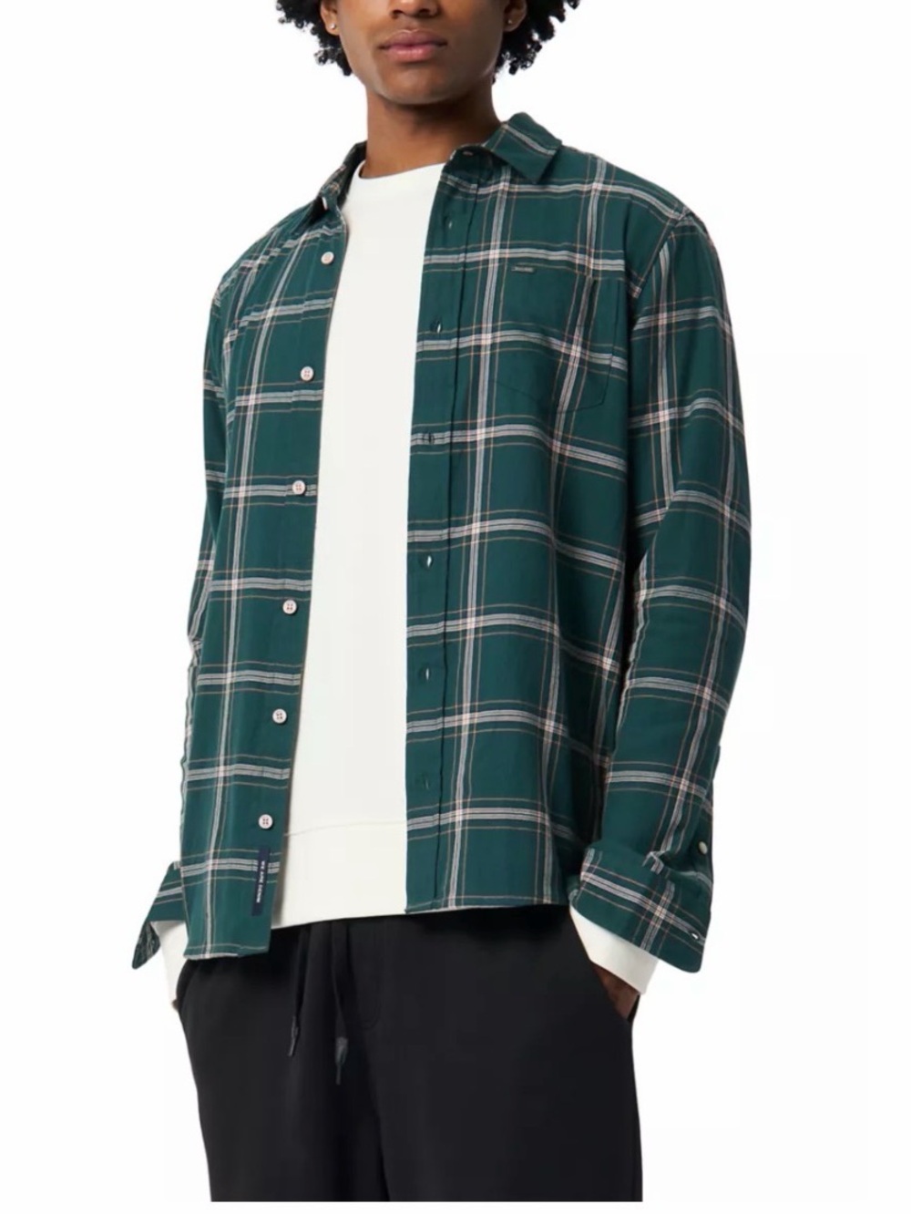 BUFFALO DAVID BITTON Men's Sago Plaid Button Down Shirt In Deep Teal Size XL